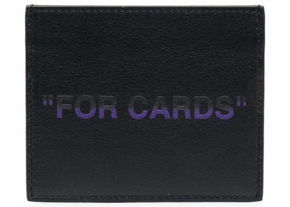 OFF-WHITE Card Case Quote Black/Purple