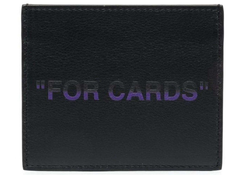 OFF-WHITE Card Case Quote Black/Purple
