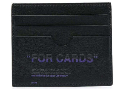 OFF-WHITE Card Case Quote Black/Purple
