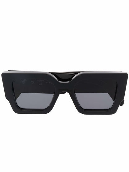 OFF-WHITE Catalina Rectangular Frame Sunglasses Black/Dark Grey/Gold (OERI003Y21PLA0011007 / OERI003C99PLA0011007)