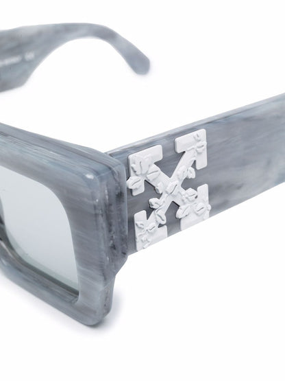 OFF-WHITE Catalina Rectangular Frame Sunglasses Light Grey/Light Grey/White (OERI003Y21PLA0010505)