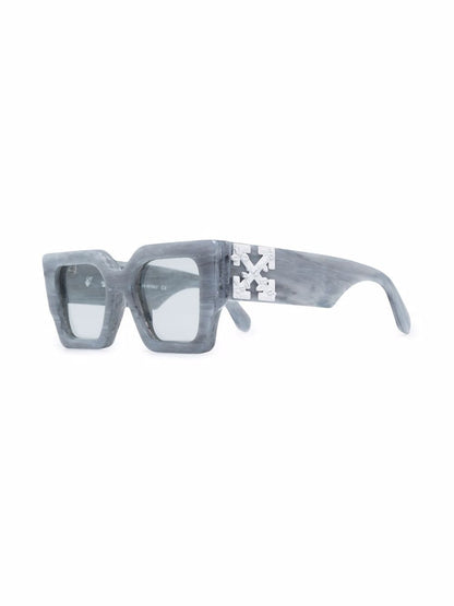OFF-WHITE Catalina Rectangular Frame Sunglasses Light Grey/Light Grey/White (OERI003Y21PLA0010505)