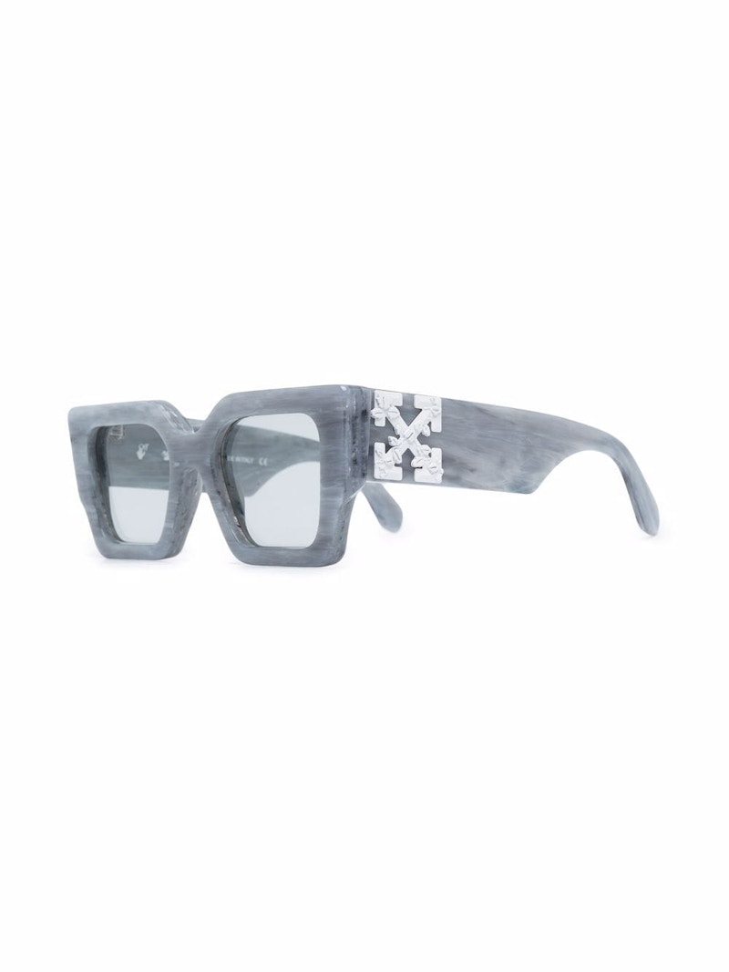 OFF-WHITE Catalina Rectangular Frame Sunglasses Light Grey/Light Grey/White (OERI003Y21PLA0010505)