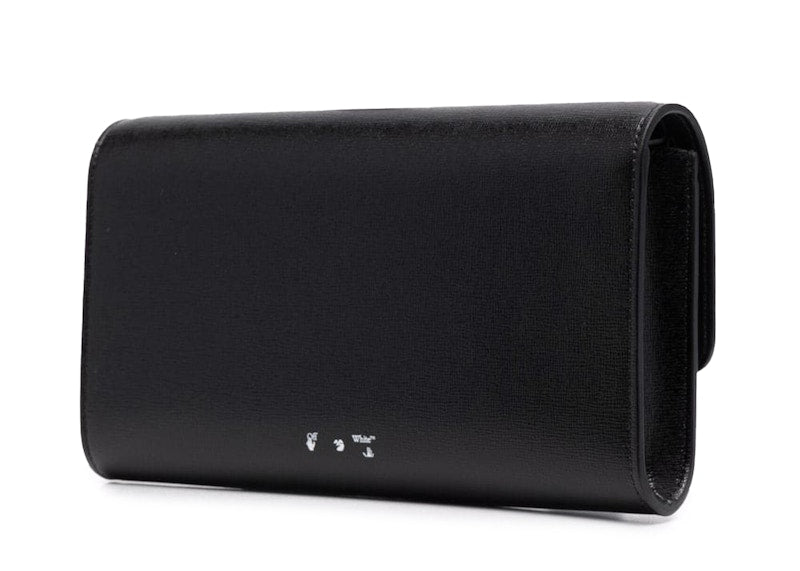 OFF-WHITE Chain-Strap Binder Wallet Black/White