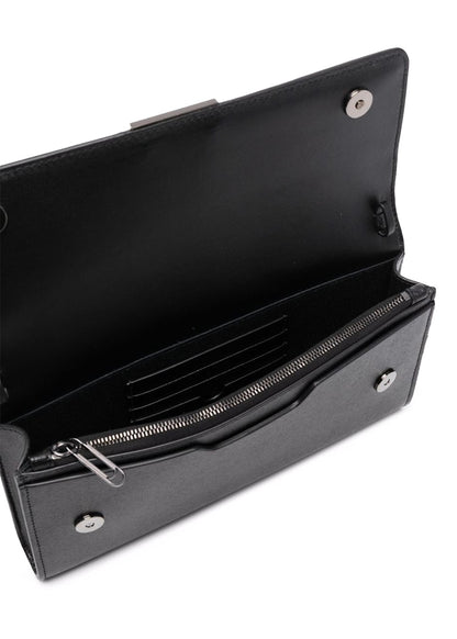 OFF-WHITE Chain-Strap Binder Wallet Black/White