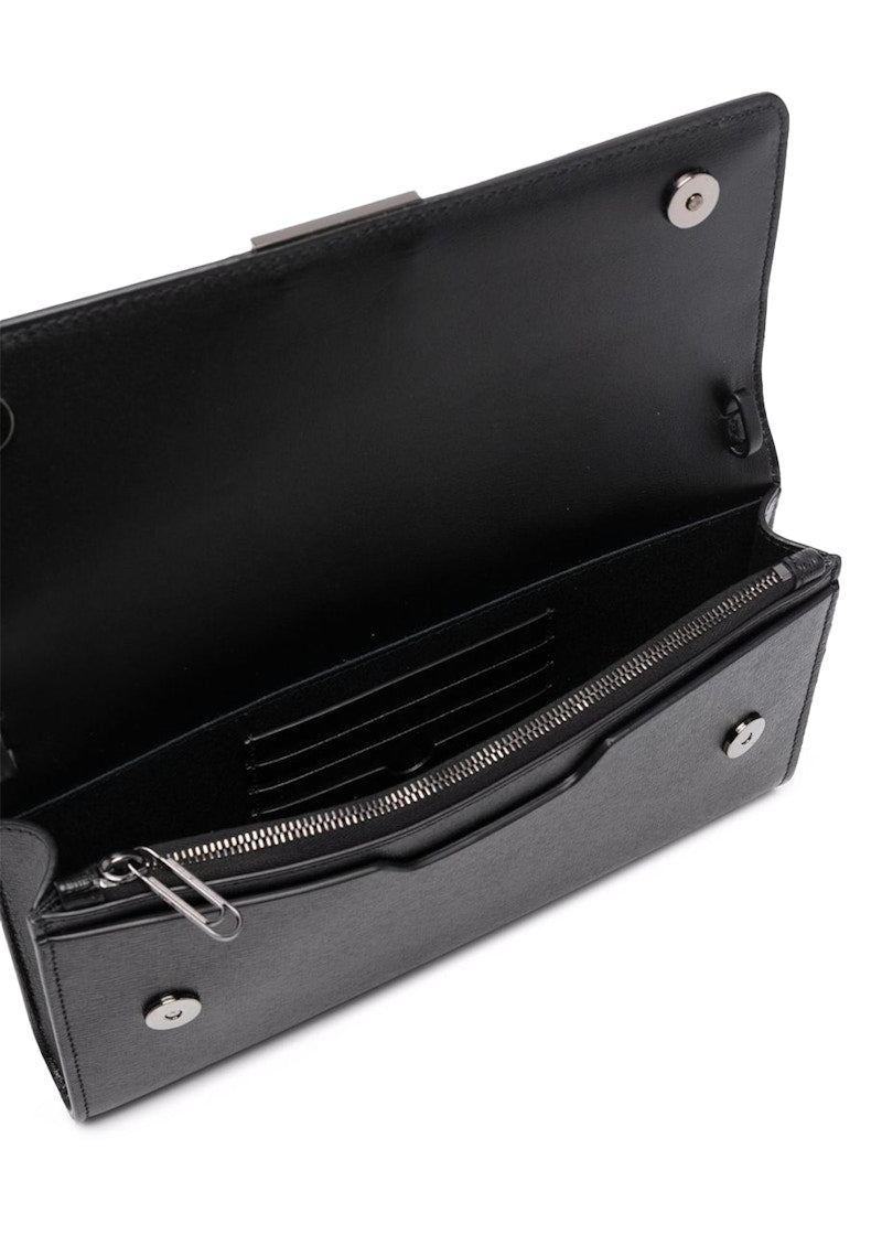 OFF-WHITE Chain-Strap Binder Wallet Black/White