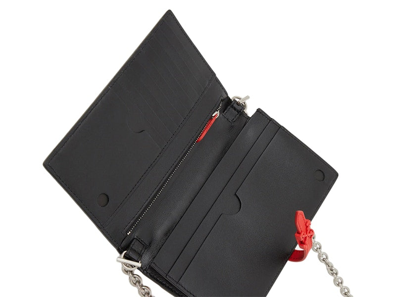OFF-WHITE Chain Strap Wallet Arrows Monogram Brown/Black/Red