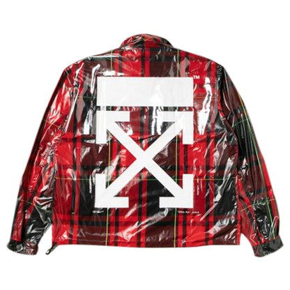 OFF-WHITE Checked Half Zip Anorak Red/Black/Green