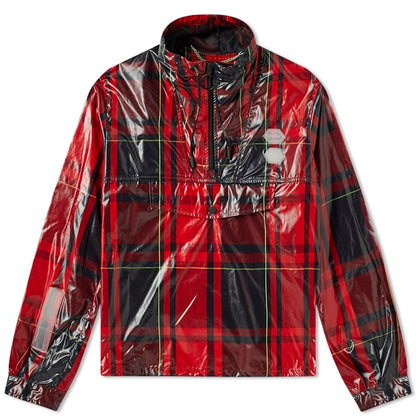 OFF-WHITE Checked Half Zip Anorak Red/Black/Green