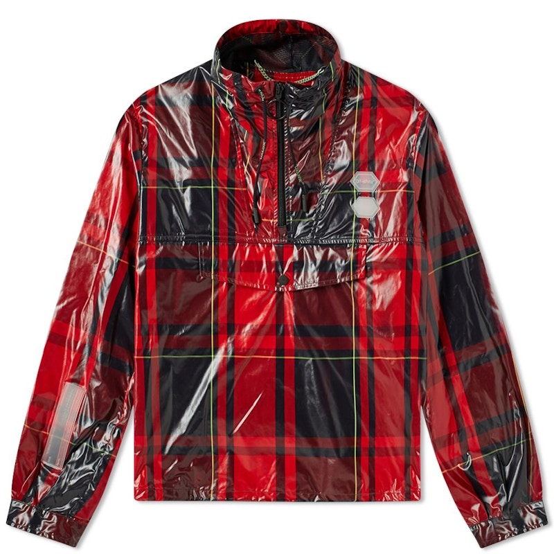 OFF-WHITE Checked Half Zip Anorak Red/Black/Green