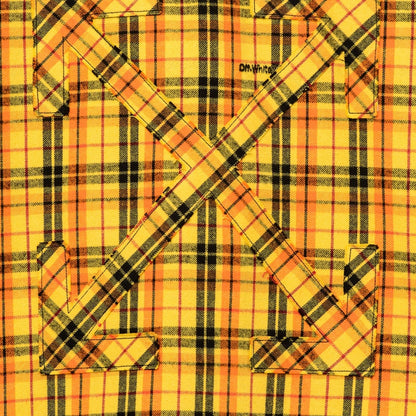 OFF-WHITE Checkered Hooded Shirt Yellow