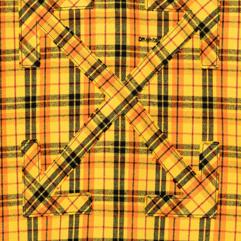 OFF-WHITE Checkered Hooded Shirt Yellow