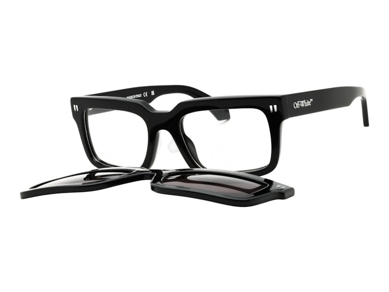 OFF-WHITE Clip On2 Sunglasses Black Logo Silver Dark Grey (OERI130C99PLA0011007)