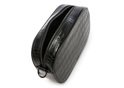 OFF-WHITE Cocco Camera Bag Crocodile Embossed Leather Black