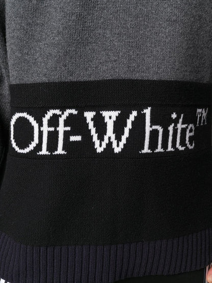 OFF-WHITE Color Block Logo Sweater Dark Grey/White