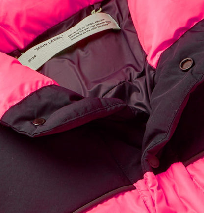 OFF-WHITE Colour Block Quilted Shell Down Jacket Pink/Black