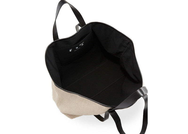 OFF-WHITE Commercial Canvas Tote with Logo Beige