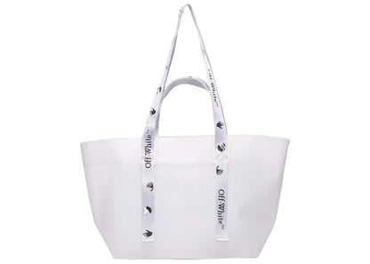 OFF-WHITE Commercial Tote Bag "SCULPTURE" Small White/Black