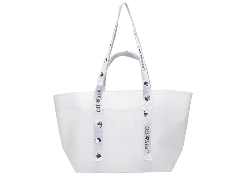 OFF-WHITE Commercial Tote Bag "SCULPTURE" Small White/Black