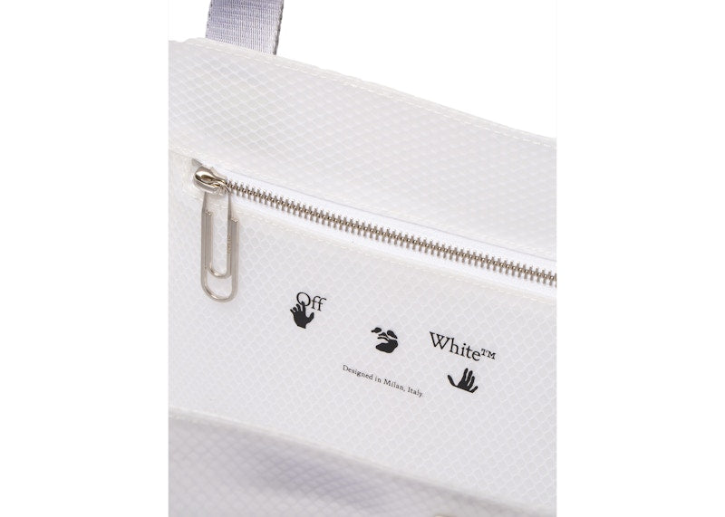 OFF-WHITE Commercial Tote Bag "SCULPTURE" Small White/Black