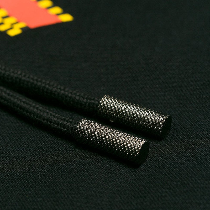 OFF-WHITE Cropped Graphic Logo Print Hoodie Black/Multicolor