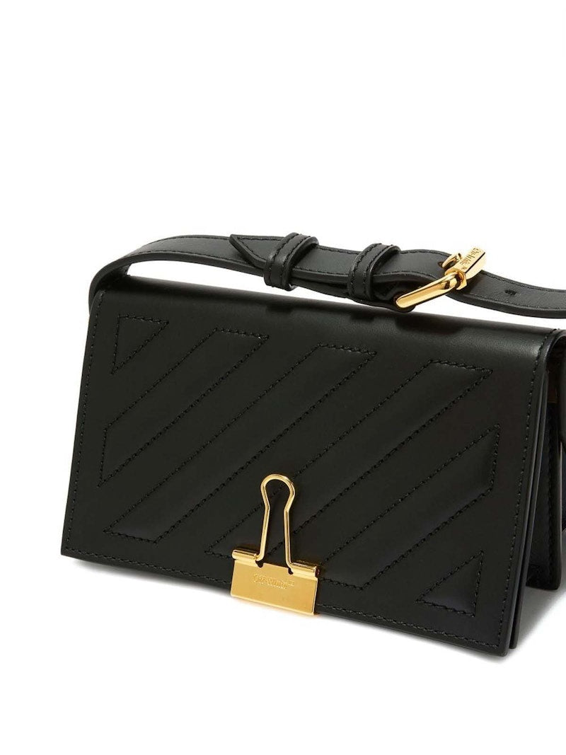 OFF-WHITE Cross 21 Shoulder Bag Black/Gold