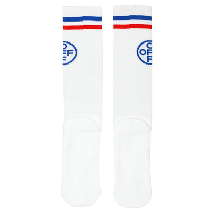 OFF-WHITE Cross Socks (SS19) White/Blue/Red