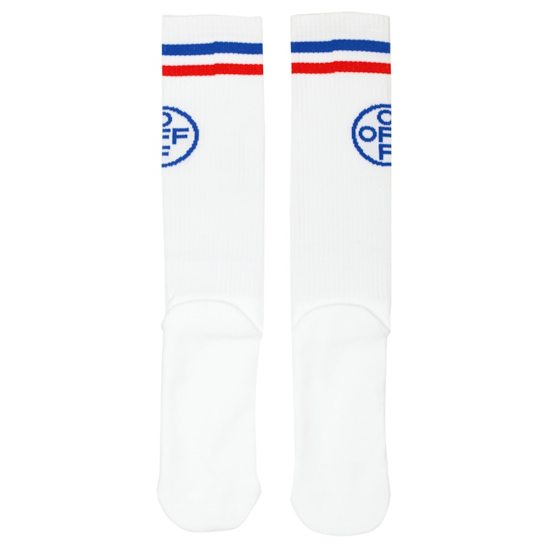 OFF-WHITE Cross Socks (SS19) White/Blue/Red