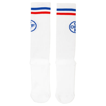 OFF-WHITE Cross Socks (SS19) White/Blue/Red