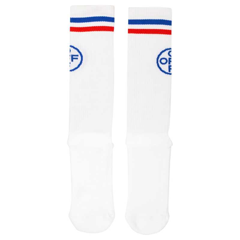 OFF-WHITE Cross Socks (SS19) White/Blue/Red