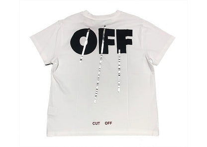 OFF-WHITE Cut Off Silver Tee White