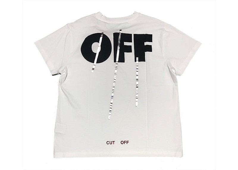 OFF-WHITE Cut Off Silver Tee White