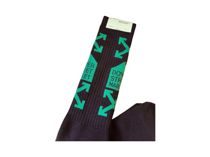 OFF-WHITE DSM 2 Drop Socks Black/Green