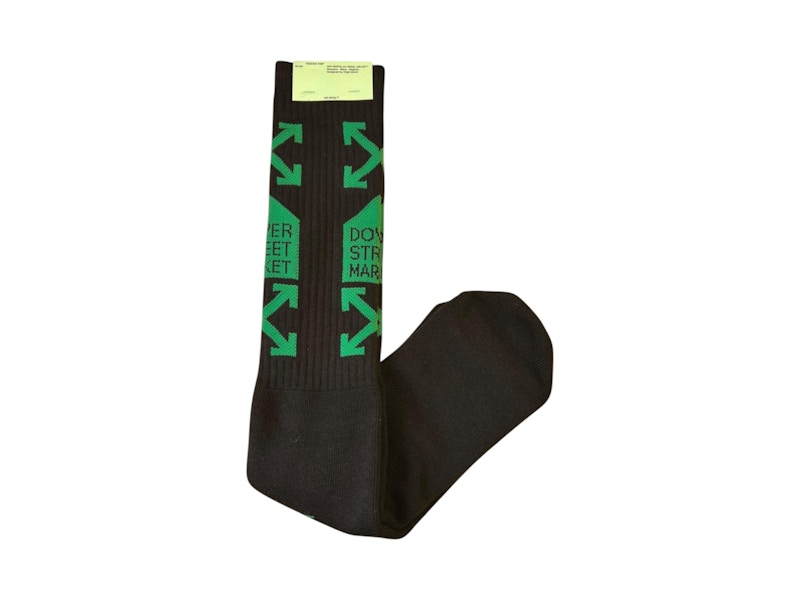 OFF-WHITE DSM 2 Drop Socks Black/Green
