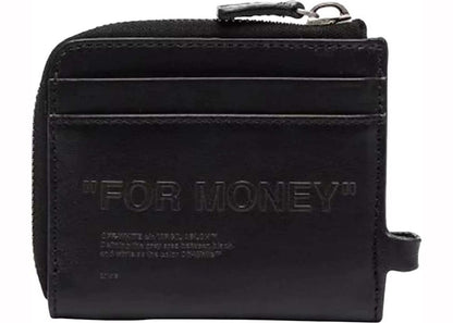 OFF-WHITE Debossed Quote Chain Wallet Black