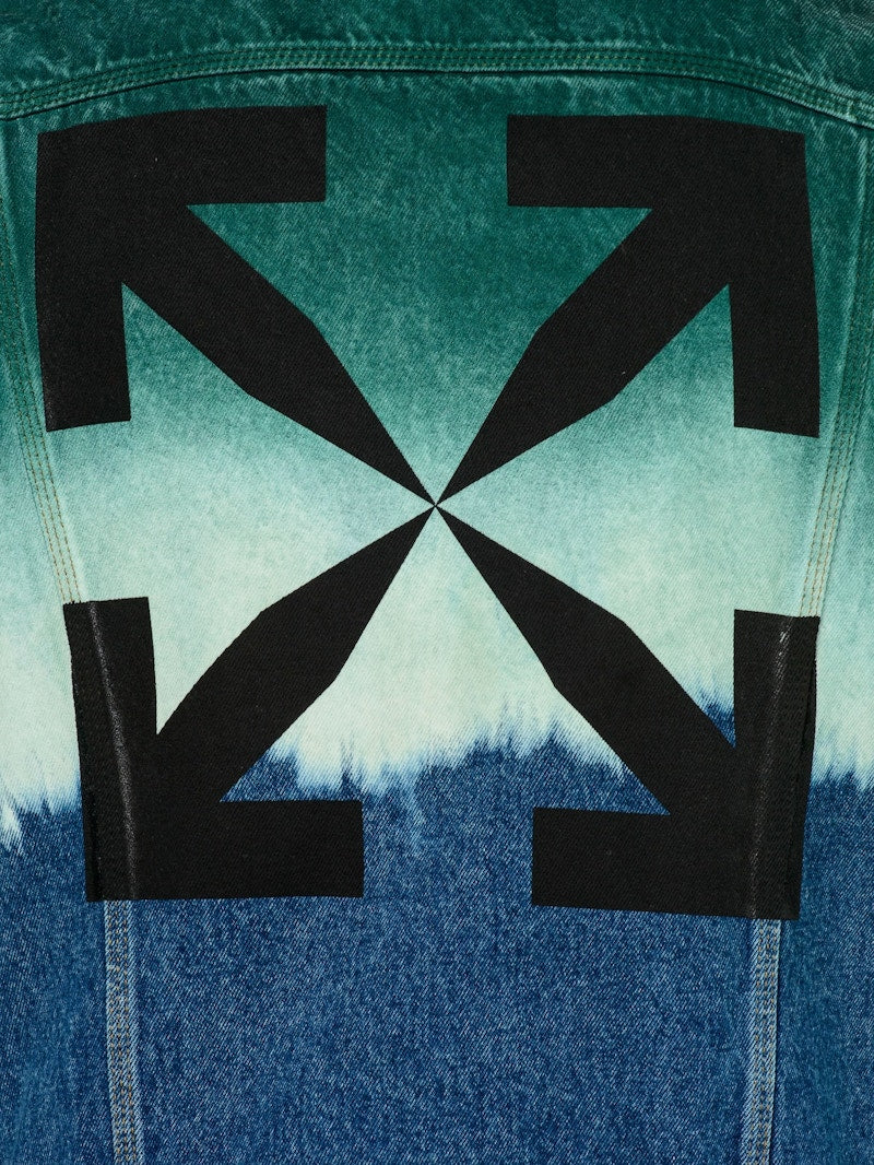 OFF-WHITE Degrade Stencil Arrows Denim Jacket Dark Blue/Green Black