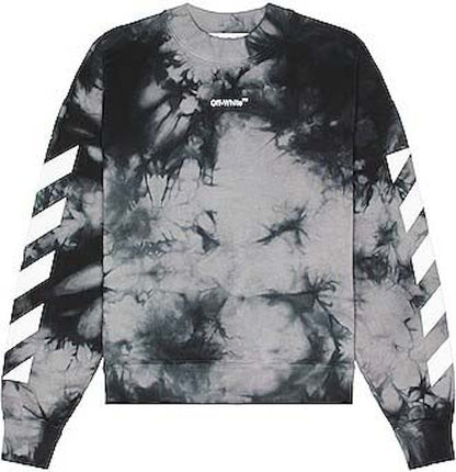 OFF-WHITE Diag Arrow Tie Dye Skate Crewneck Grey