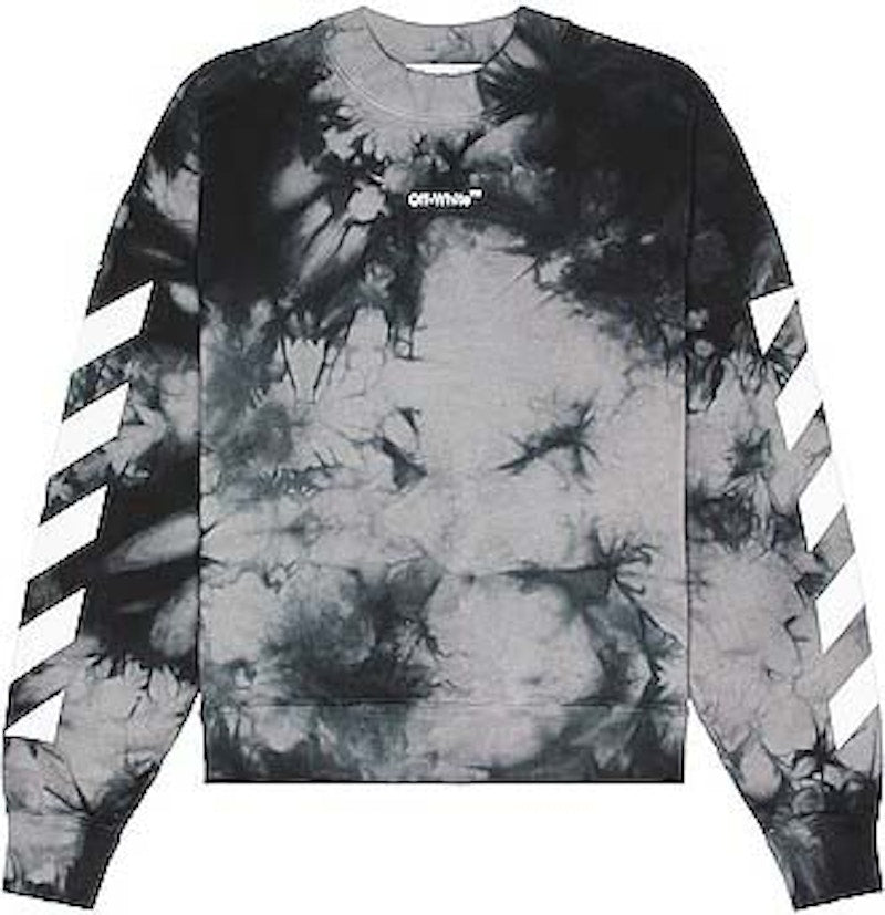 OFF-WHITE Diag Arrow Tie Dye Skate Crewneck Grey