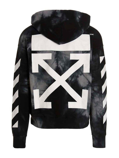 OFF-WHITE Diag Arrow Tie Dye Skate Hoodie Warm Grey