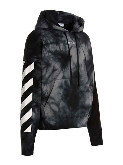 OFF-WHITE Diag Arrow Tie Dye Skate Hoodie Warm Grey