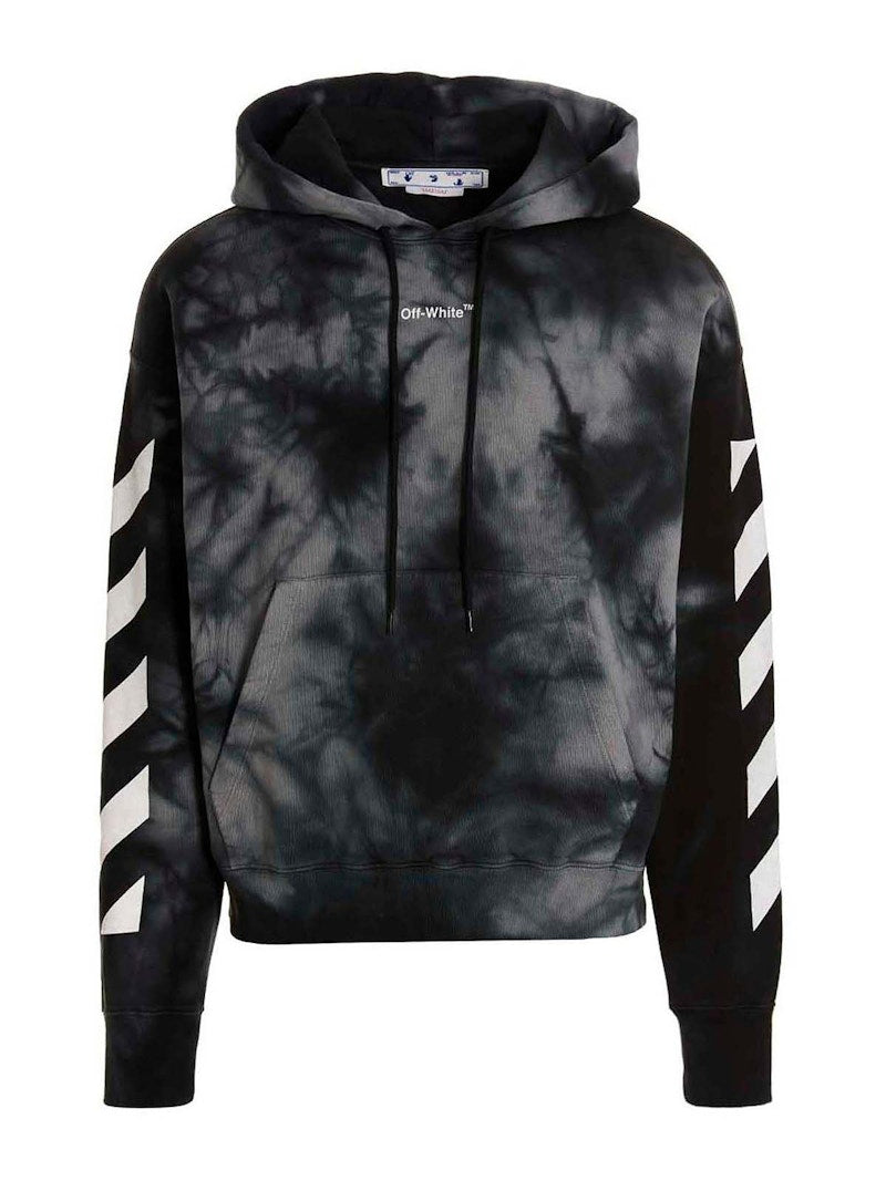 OFF-WHITE Diag Arrow Tie Dye Skate Hoodie Warm Grey