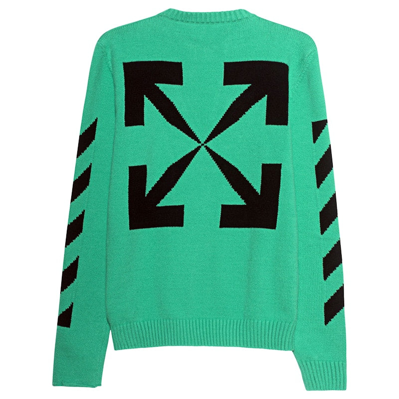 OFF-WHITE Diag Arrows Knit Sweater Mint Green/Black