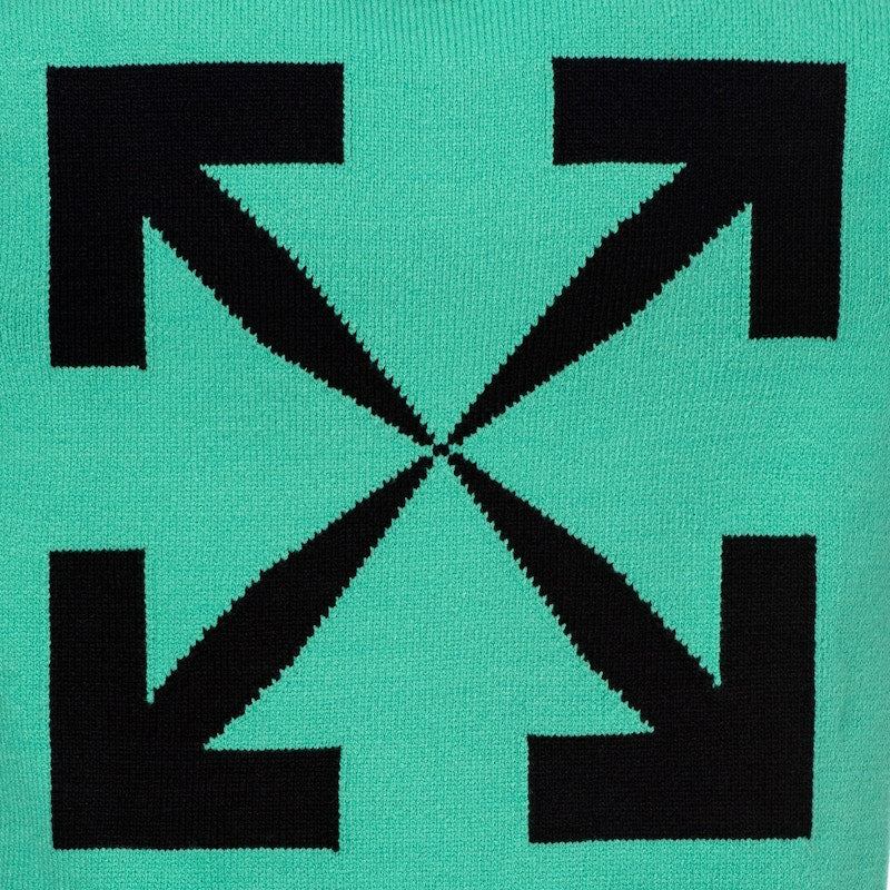OFF-WHITE Diag Arrows Knit Sweater Mint Green/Black