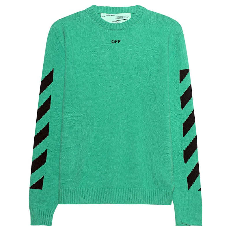OFF-WHITE Diag Arrows Knit Sweater Mint Green/Black