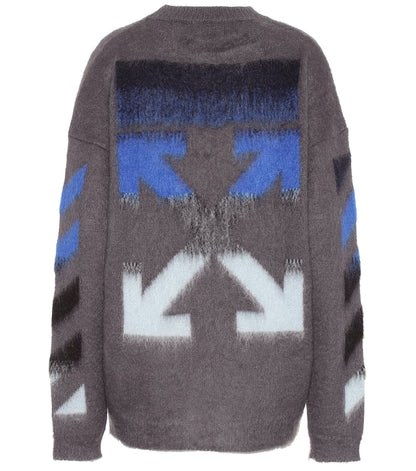 OFF-WHITE Diag Brushed Sweater Melange Grey/Multicolor
