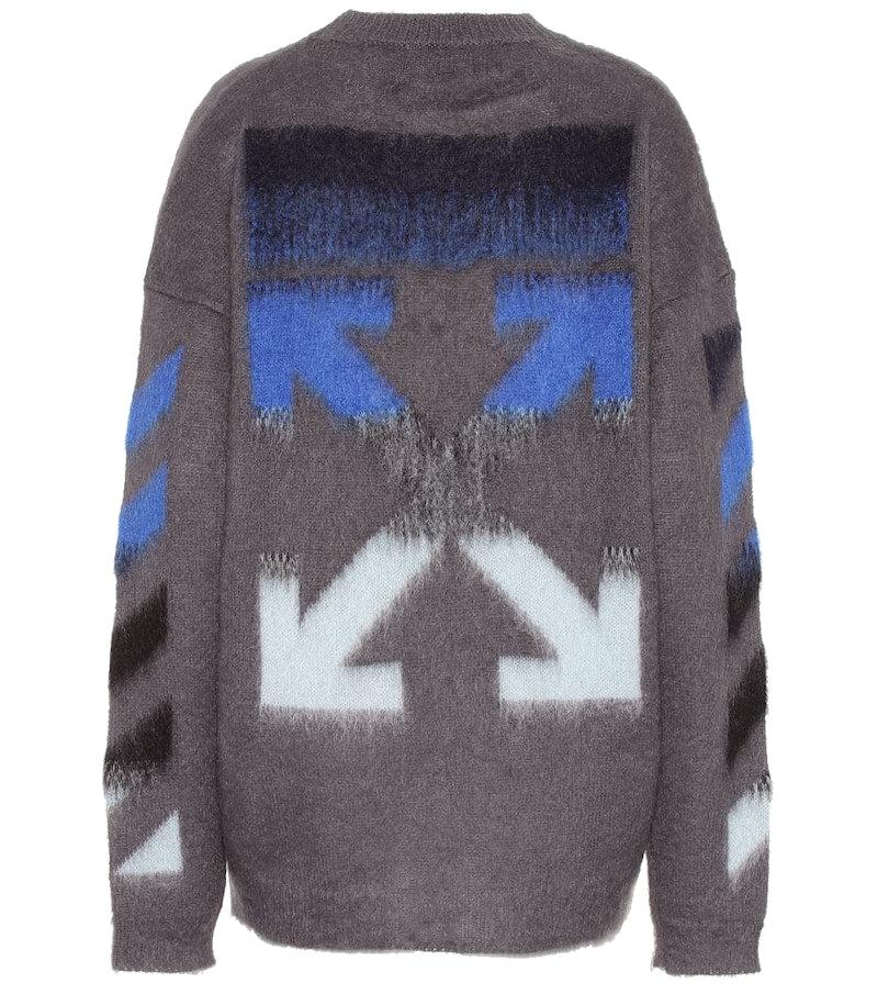 OFF-WHITE Diag Brushed Sweater Melange Grey/Multicolor