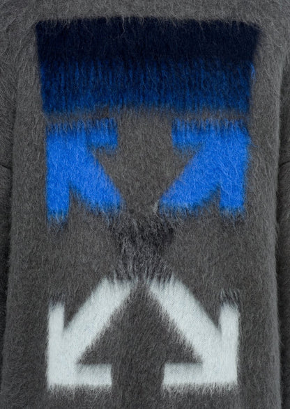 OFF-WHITE Diag Brushed Sweater Melange Grey/Multicolor