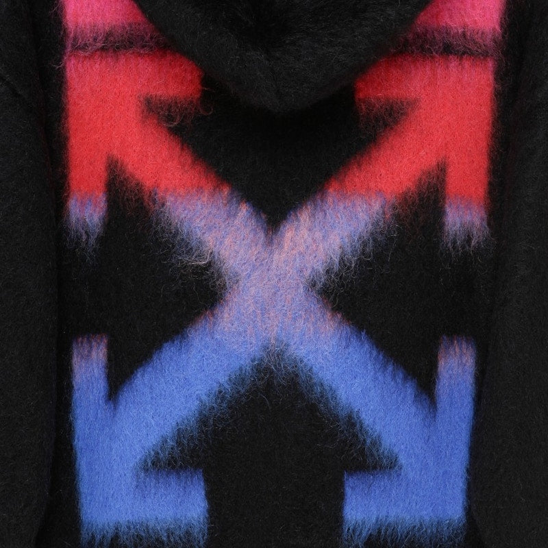 OFF-WHITE Diag Brushed Zipped Hoodie Black/Multicolor