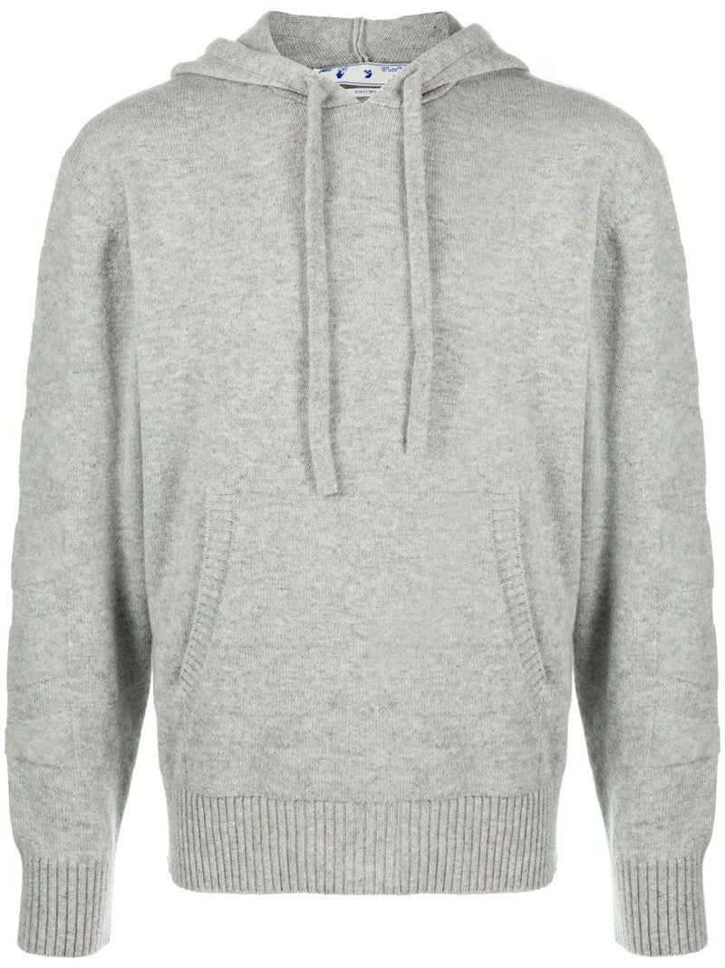 OFF-WHITE Diag Cashmere Hoodie Grey