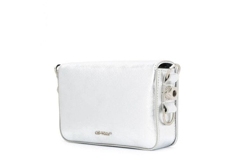OFF-WHITE Diag FW20 Flap Bag Mini Silver